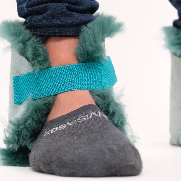 Natural Medical Classic Sheepskin Heel Protectors | 2-Piece | Emerald | 11"x10" - Picture 2 of 5